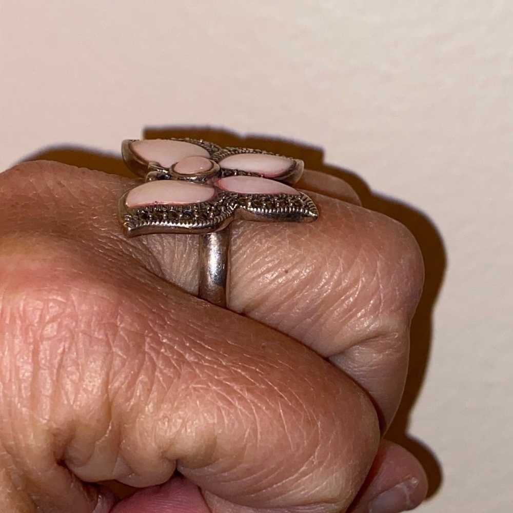 vintage sterling silver stunning butterfly Ring - image 3