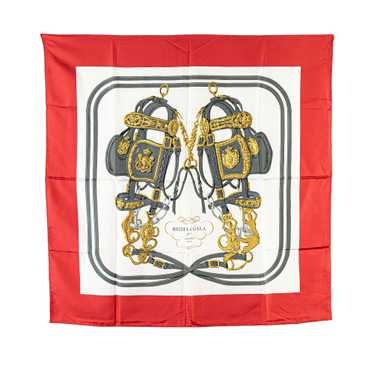 White Hermès Brides de Gala Silk Scarf Scarves - image 1