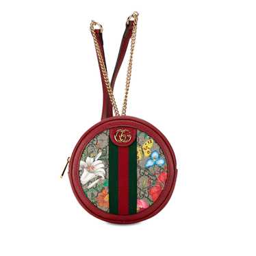 Red Gucci GG Supreme Flora Ophidia Backpack