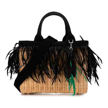 Brown Prada Canapa Trimmed Feather Midollino Satc… - image 1