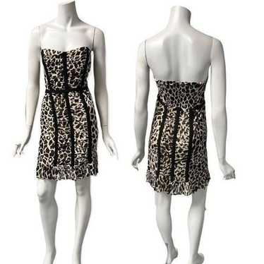 Betsey Johnson Strapless Animal Print Mini Dress