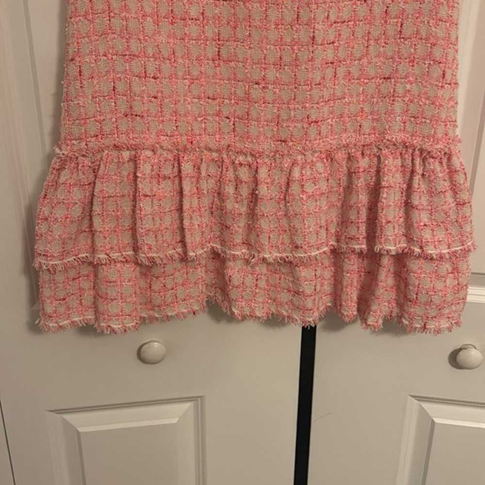 Sara Campbell Pink Tweed Dress Size 8 - image 3