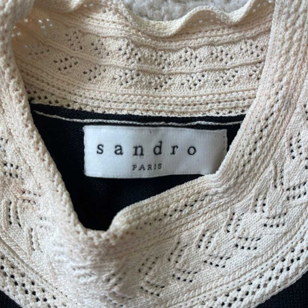 Sandro Black/ White Knit Dress - image 3