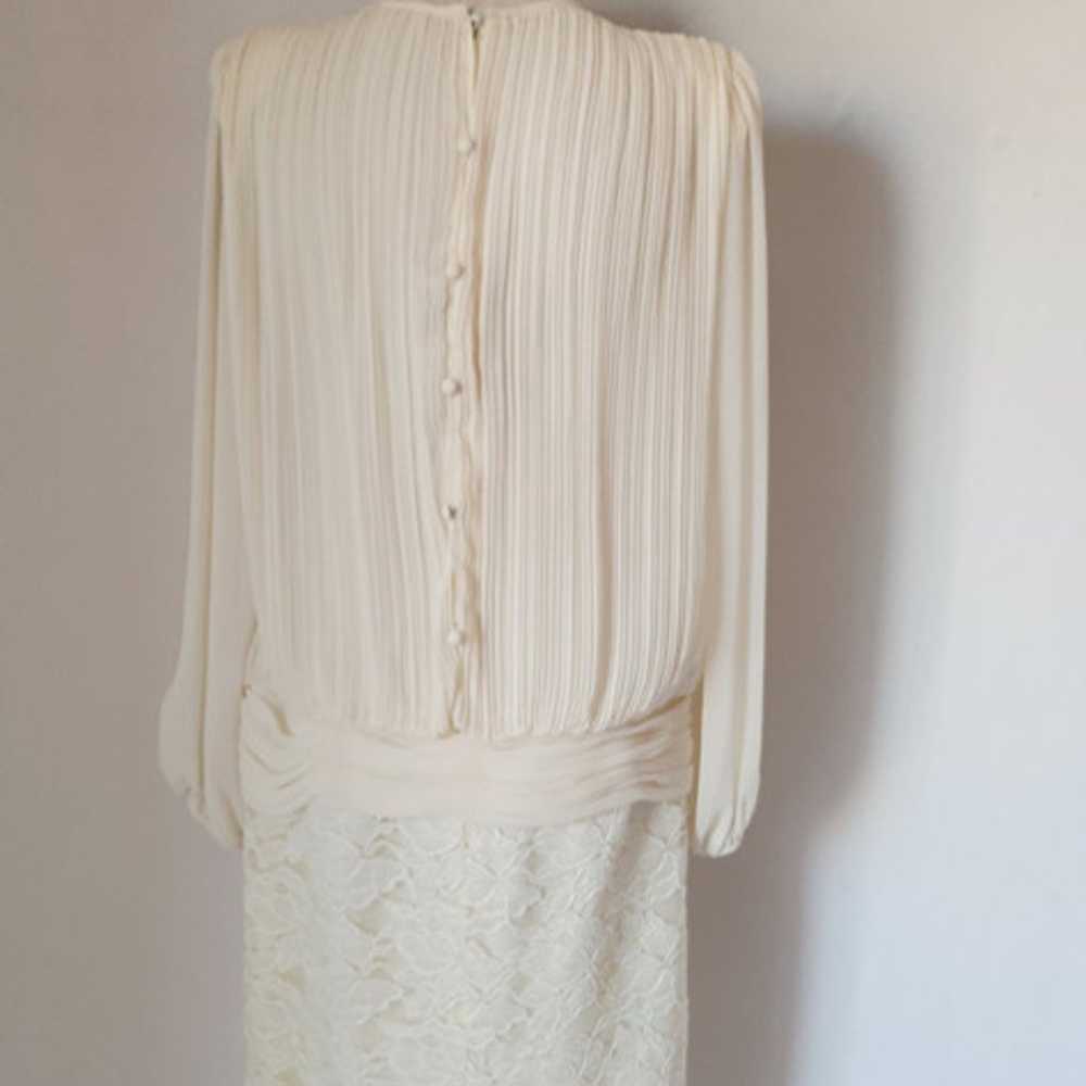 Vintage Miss Elliette Lace Chiffon Pleated Formal… - image 7