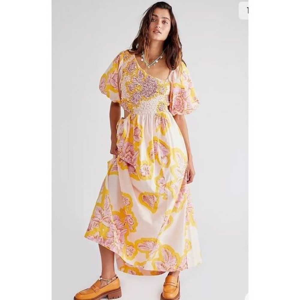 NEW Free People Kalina Printed Midi Dress Size S … - image 1