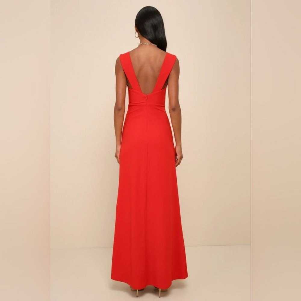 Lulu's Daring Elegance Red Sleeveless Mermaid Max… - image 4