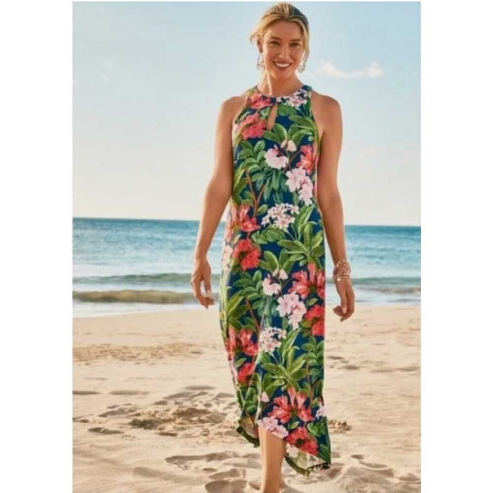 TOMMY BAHAMA Jasmina Faraway Blooms Hi-Lo Maxi Dr… - image 1