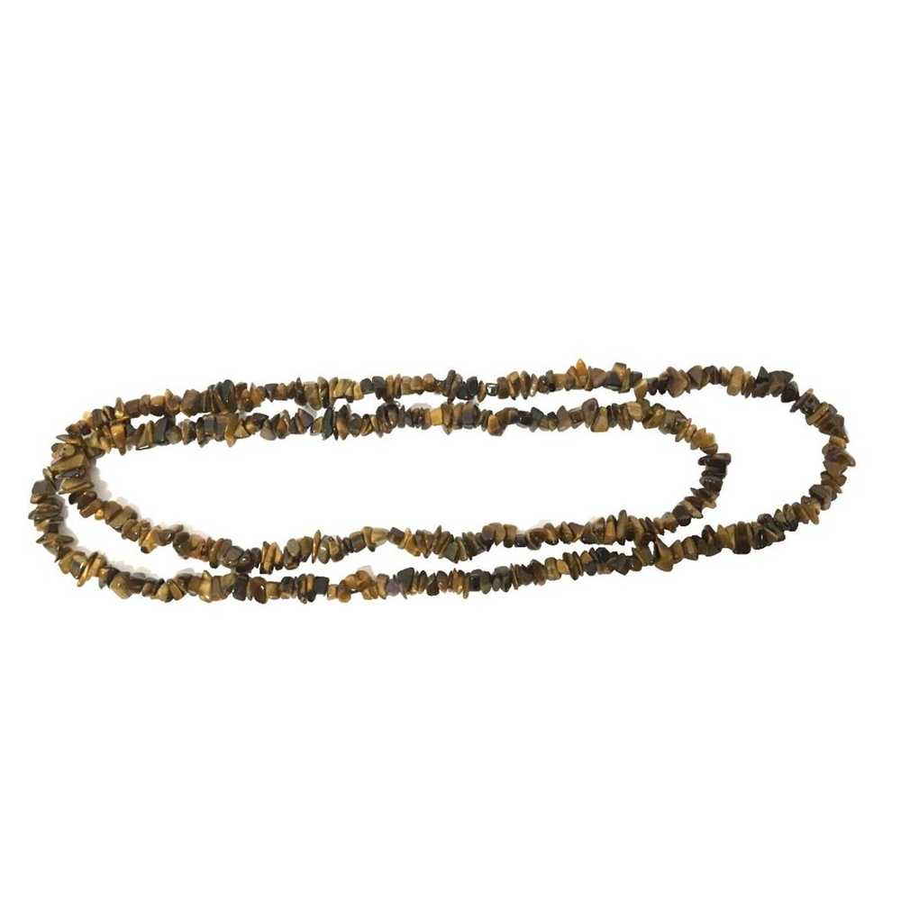 Tigers Eye Vintage Nugget Chip 16 inch Necklace - image 1