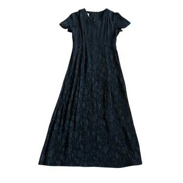 Laura Ashley Black Jacquard Floral Maxi Dress Sho… - image 1