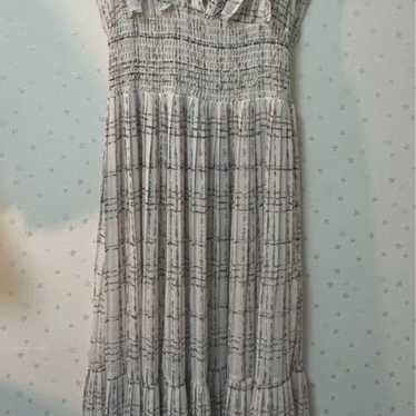 SNIDEL Short Sleeve Long Dress with Check Pattern