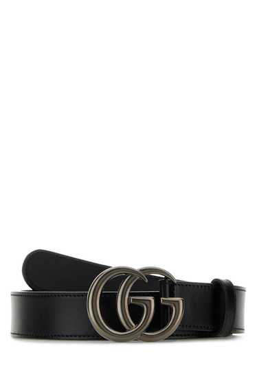 Gucci Black Leather Gg Marmont Belt