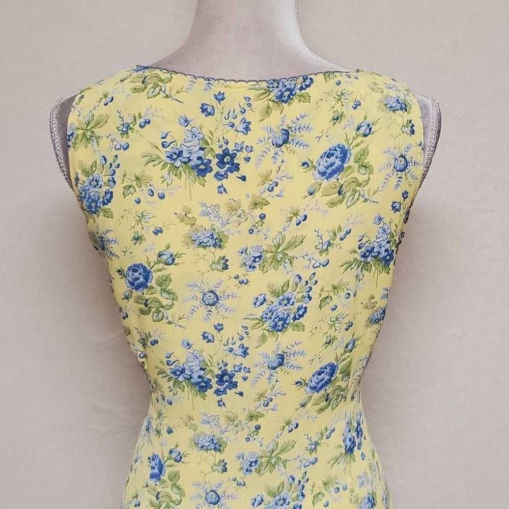 80s Vintage Handmade Reversible Yellow Blue Forge… - image 12