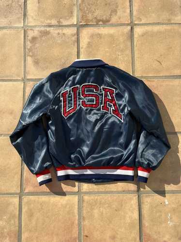 Usa Olympics Vintage 90s USA Olympics Blue Satin B