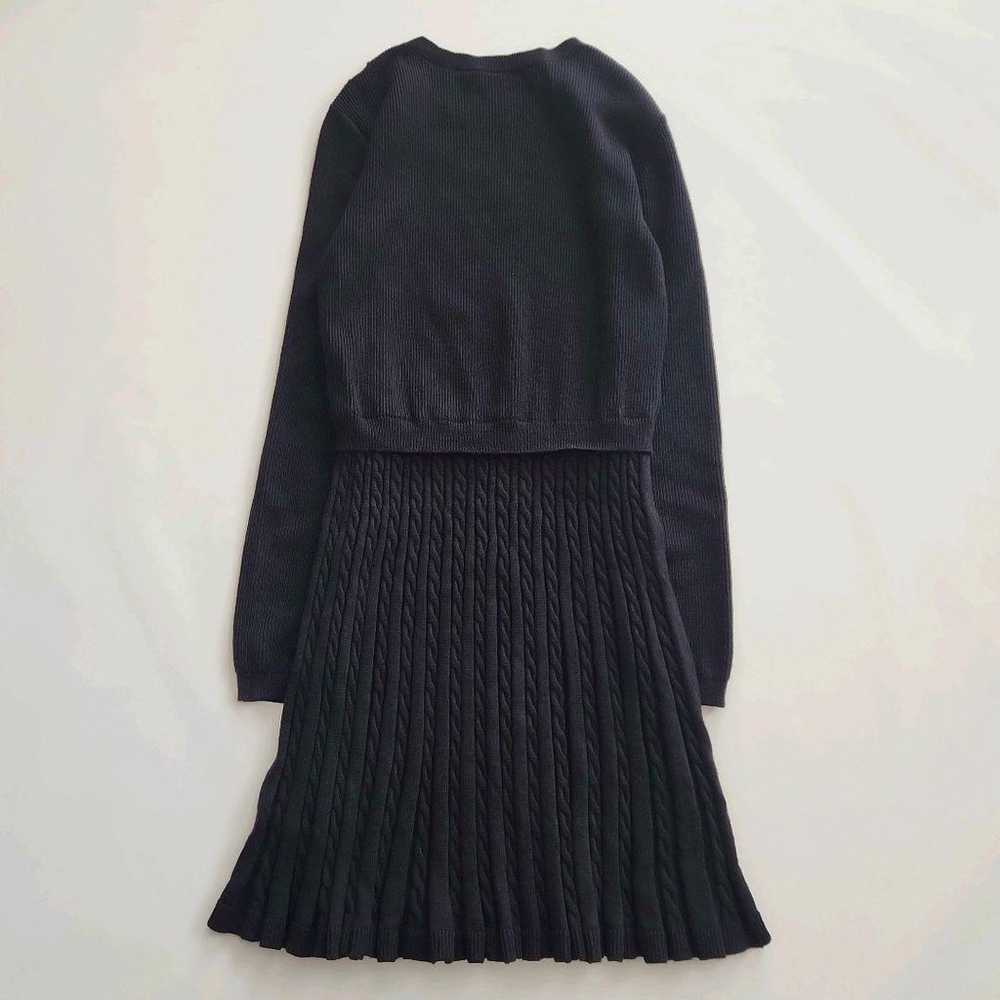 Red Valentino Knit Dress Rib Cable Docking Sheer - image 7