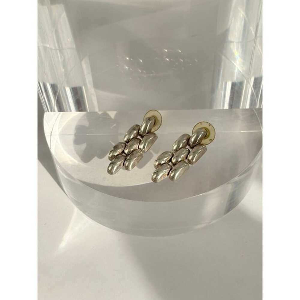 Silver Tone Vintage Chainlink Dangle Earrings - image 8