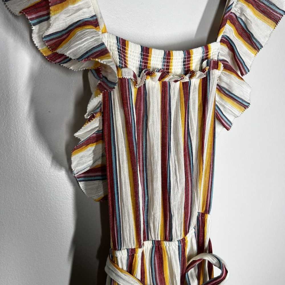 Saylor Sz L Goldia Striped Criss Cross Back Ruffl… - image 4