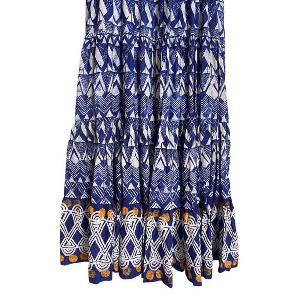 Anthropologie Diaz Tiered Maxi Dress Blue Abstrac… - image 11