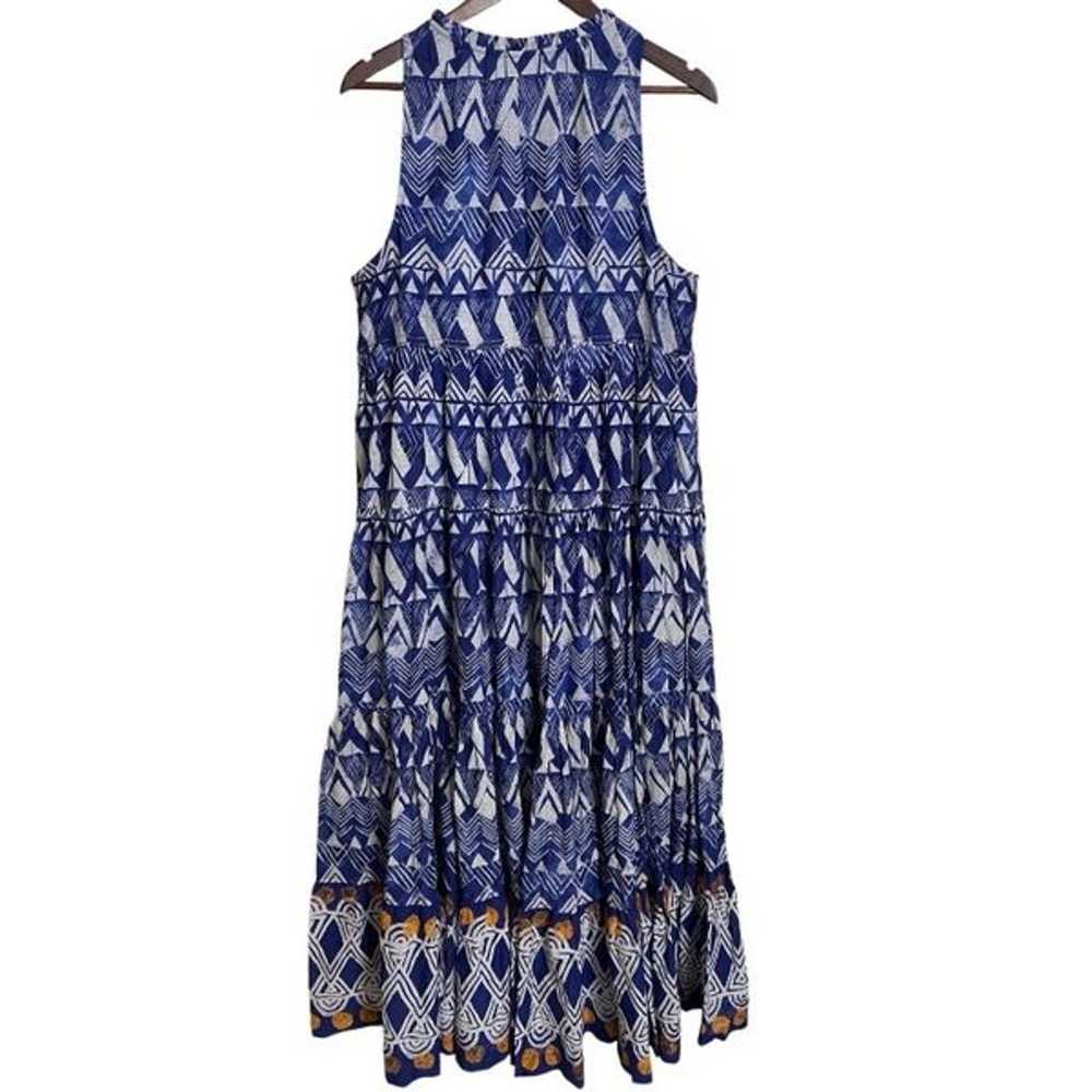 Anthropologie Diaz Tiered Maxi Dress Blue Abstrac… - image 3