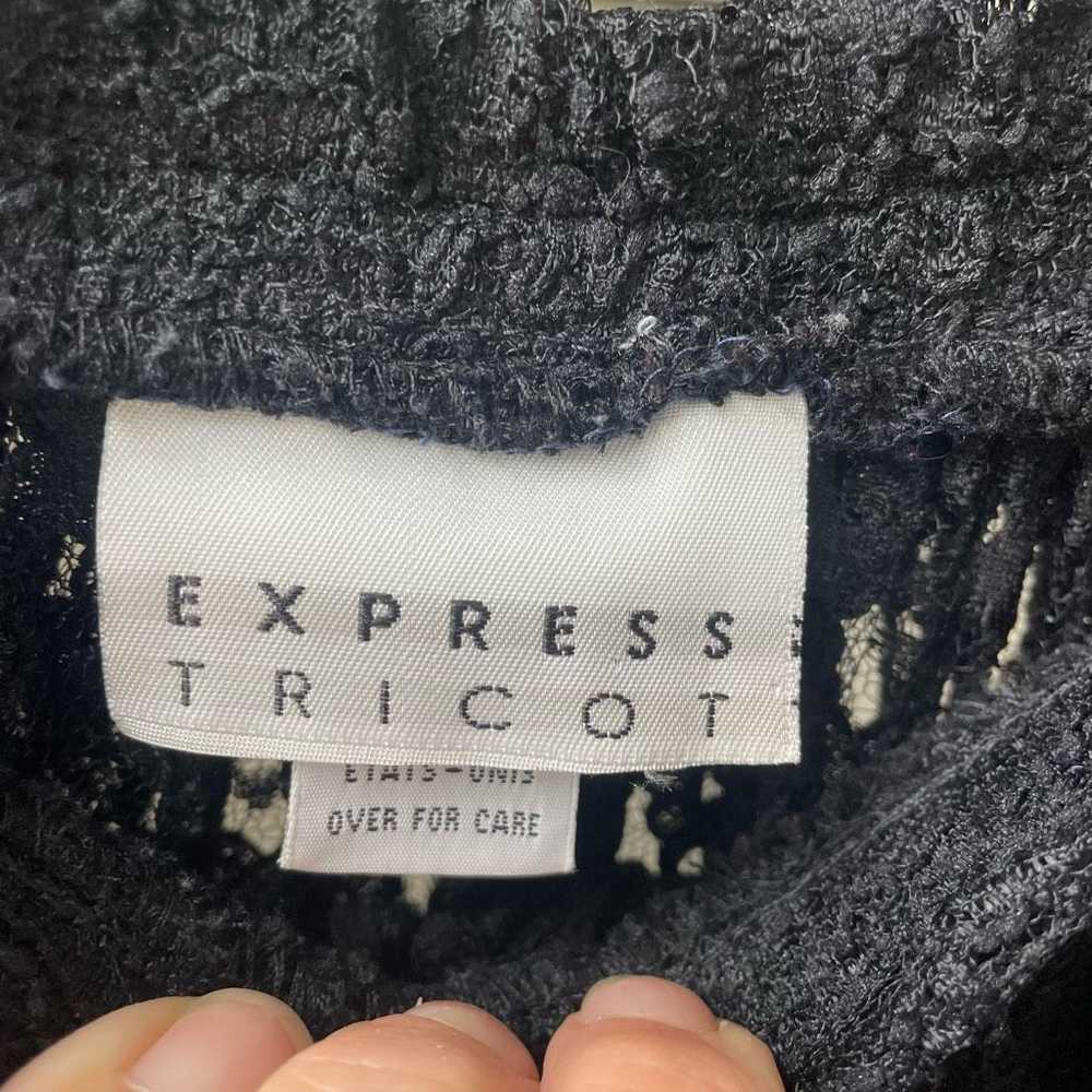 Express Vintage Express Tricot Sheer Black Lace M… - image 7