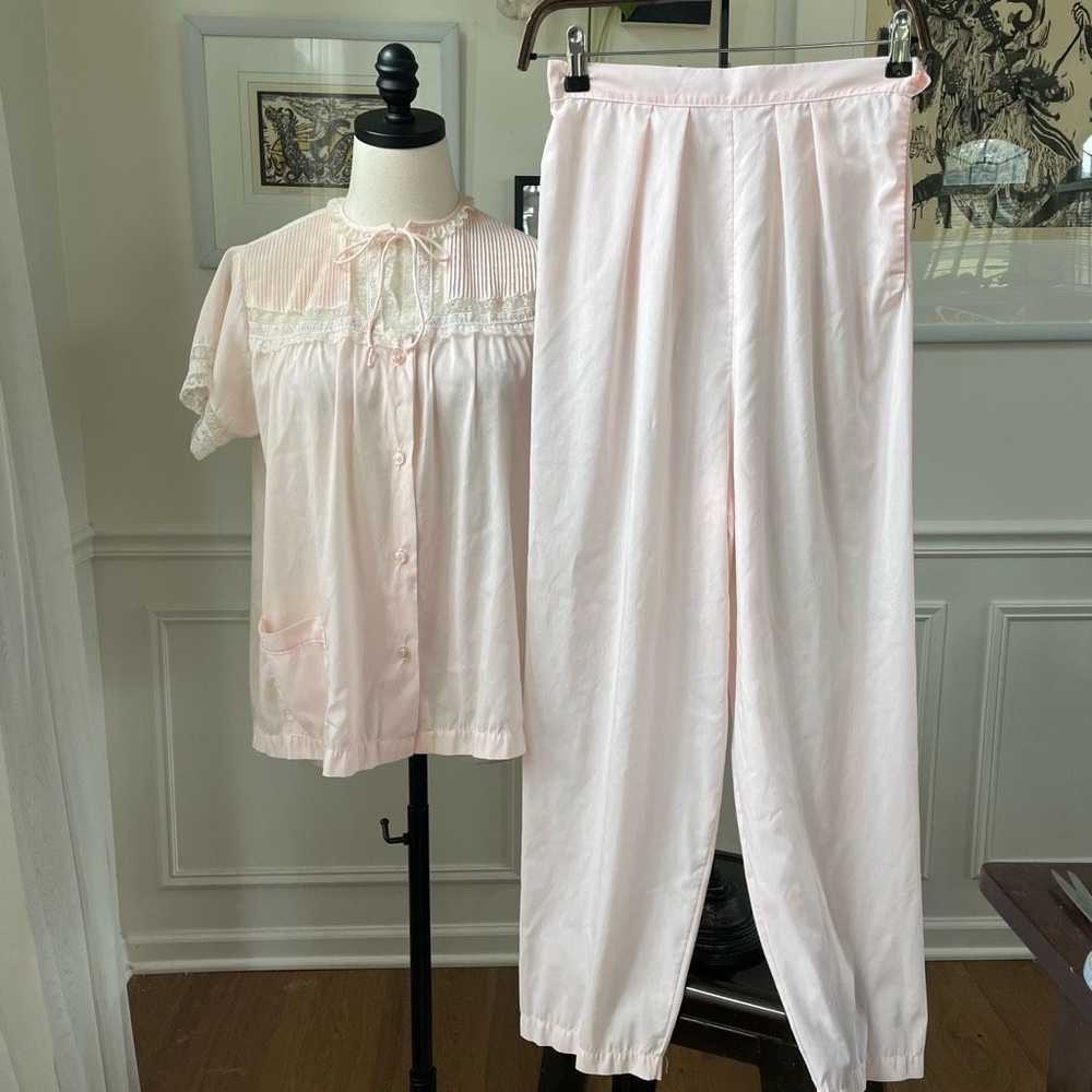 Vintage Vintage Barbizon Pink 2pc Pajama Lounge S… - image 1