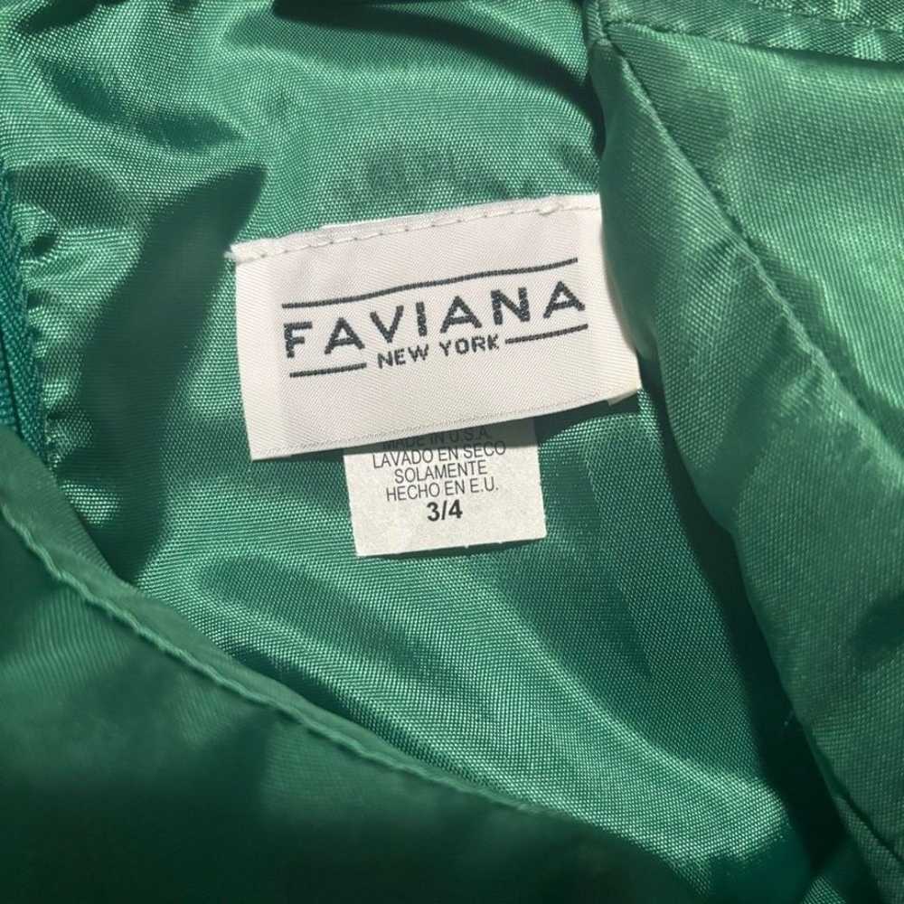 Faviana New York Emerald Green Long Satin Gown Pr… - image 10