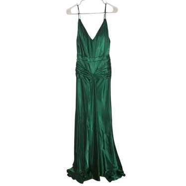 Faviana New York Emerald Green Long Satin Gown Pr… - image 1