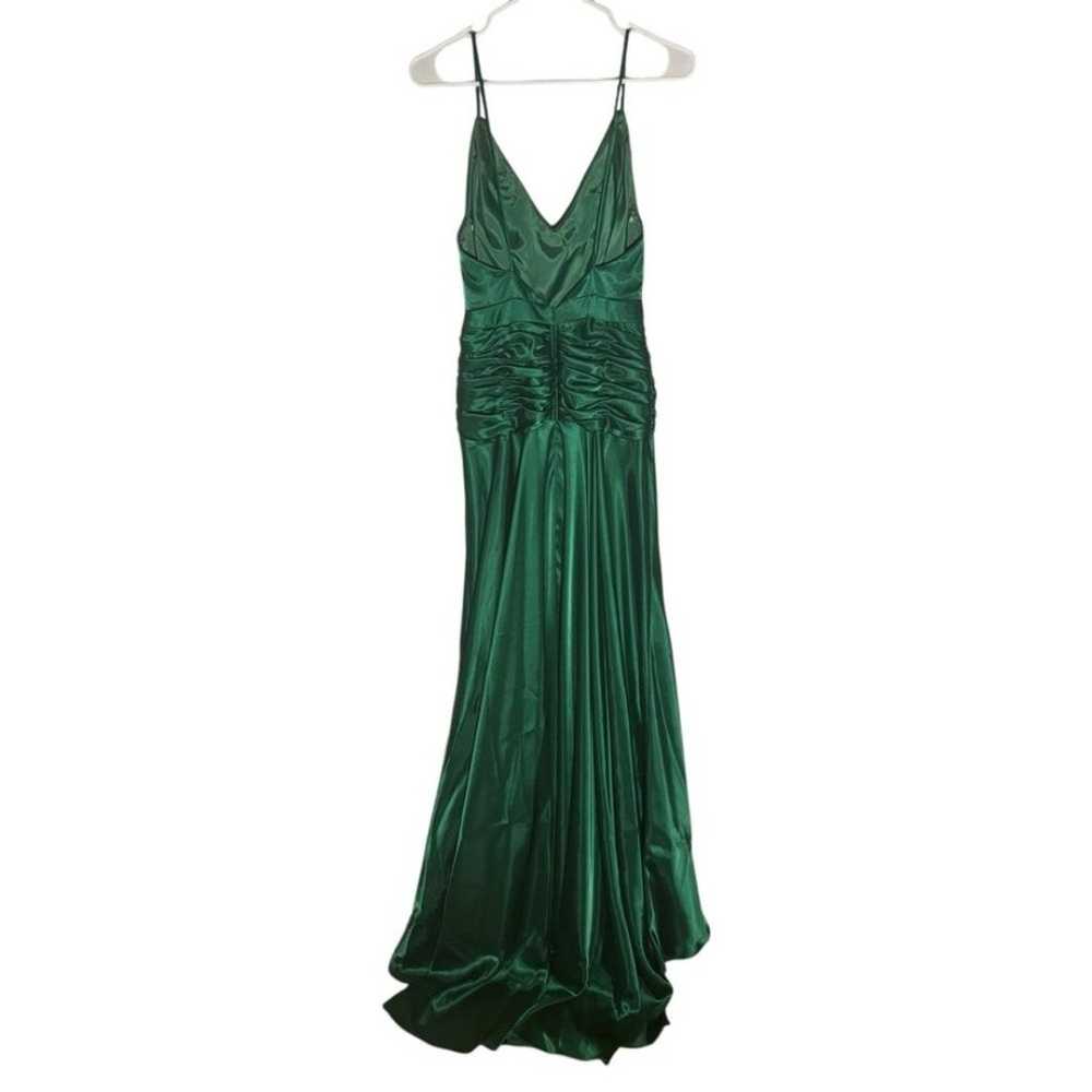 Faviana New York Emerald Green Long Satin Gown Pr… - image 2