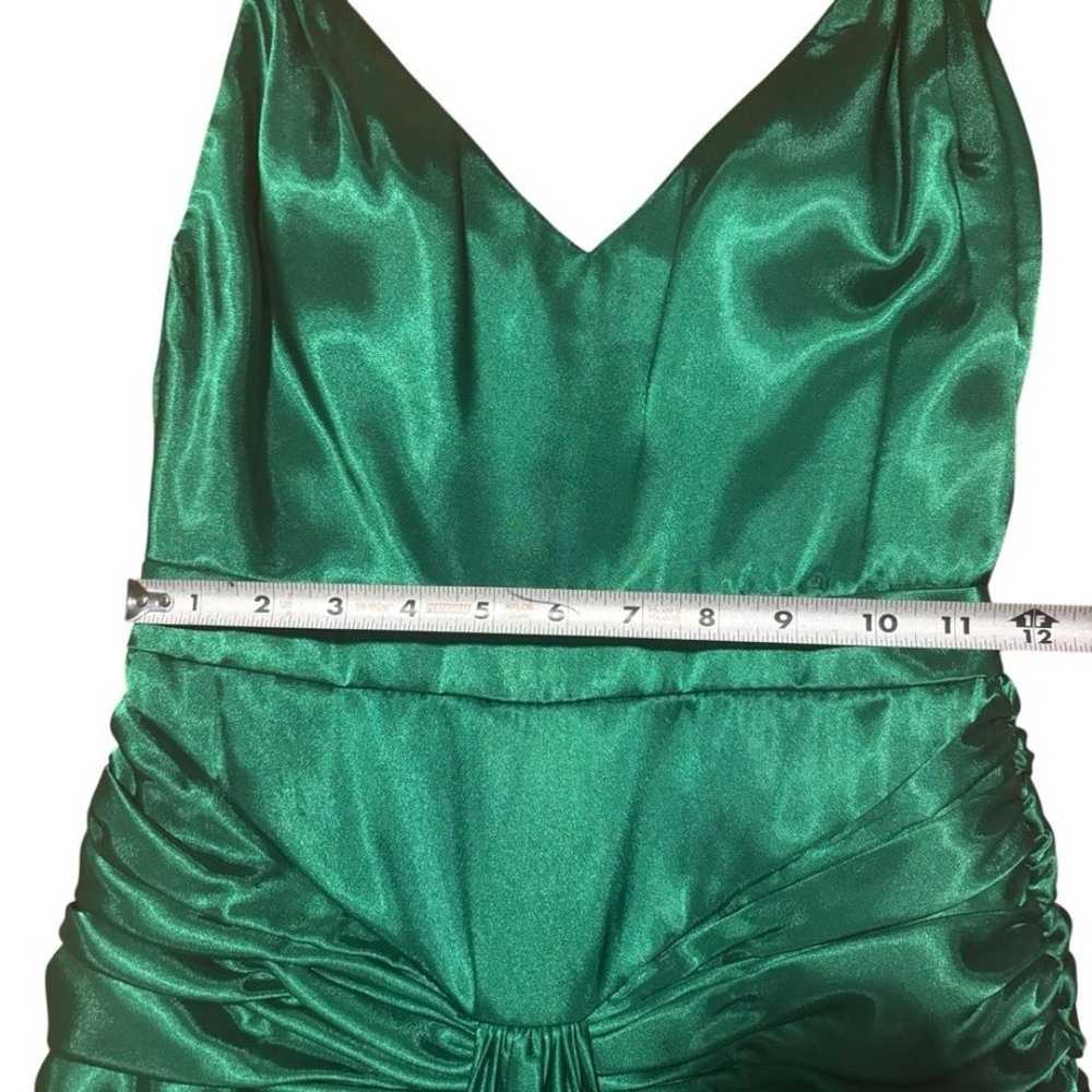 Faviana New York Emerald Green Long Satin Gown Pr… - image 7