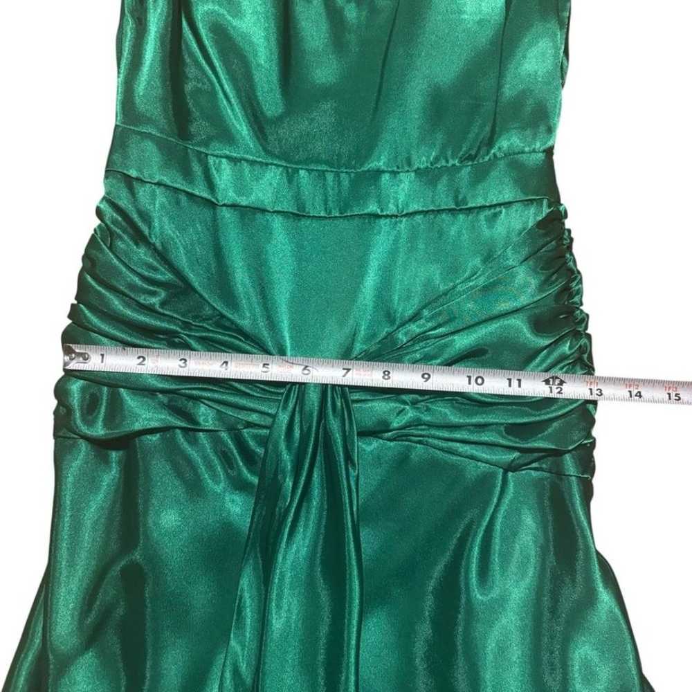 Faviana New York Emerald Green Long Satin Gown Pr… - image 8