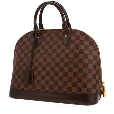 Louis Vuitton Alma medium model handbag in ebene … - image 1