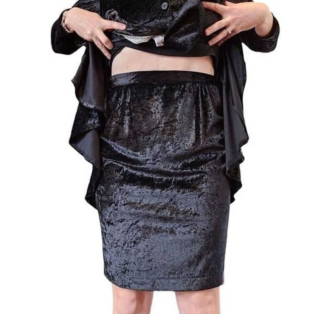 Black Crushed Velvet Small Skirt Set Edge Punk Pr… - image 4