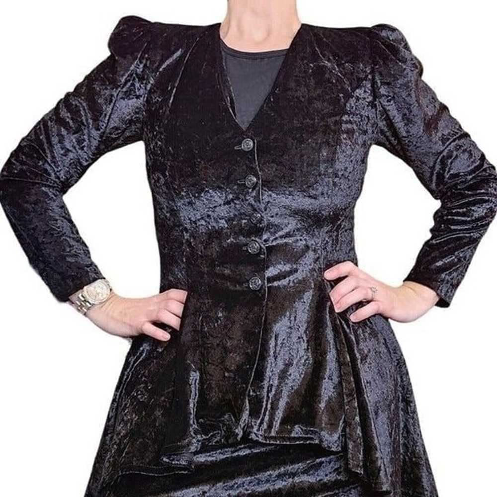 Black Crushed Velvet Small Skirt Set Edge Punk Pr… - image 7