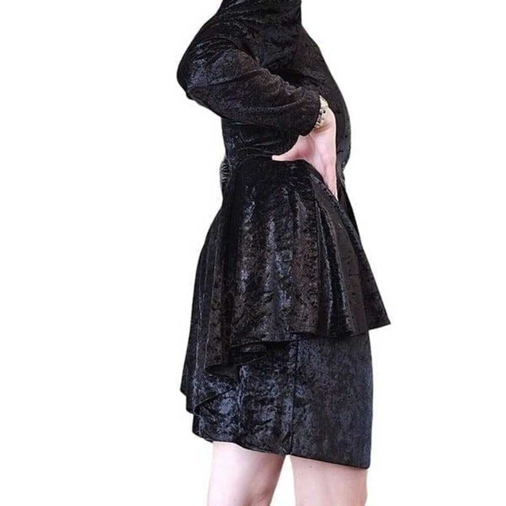 Black Crushed Velvet Small Skirt Set Edge Punk Pr… - image 8