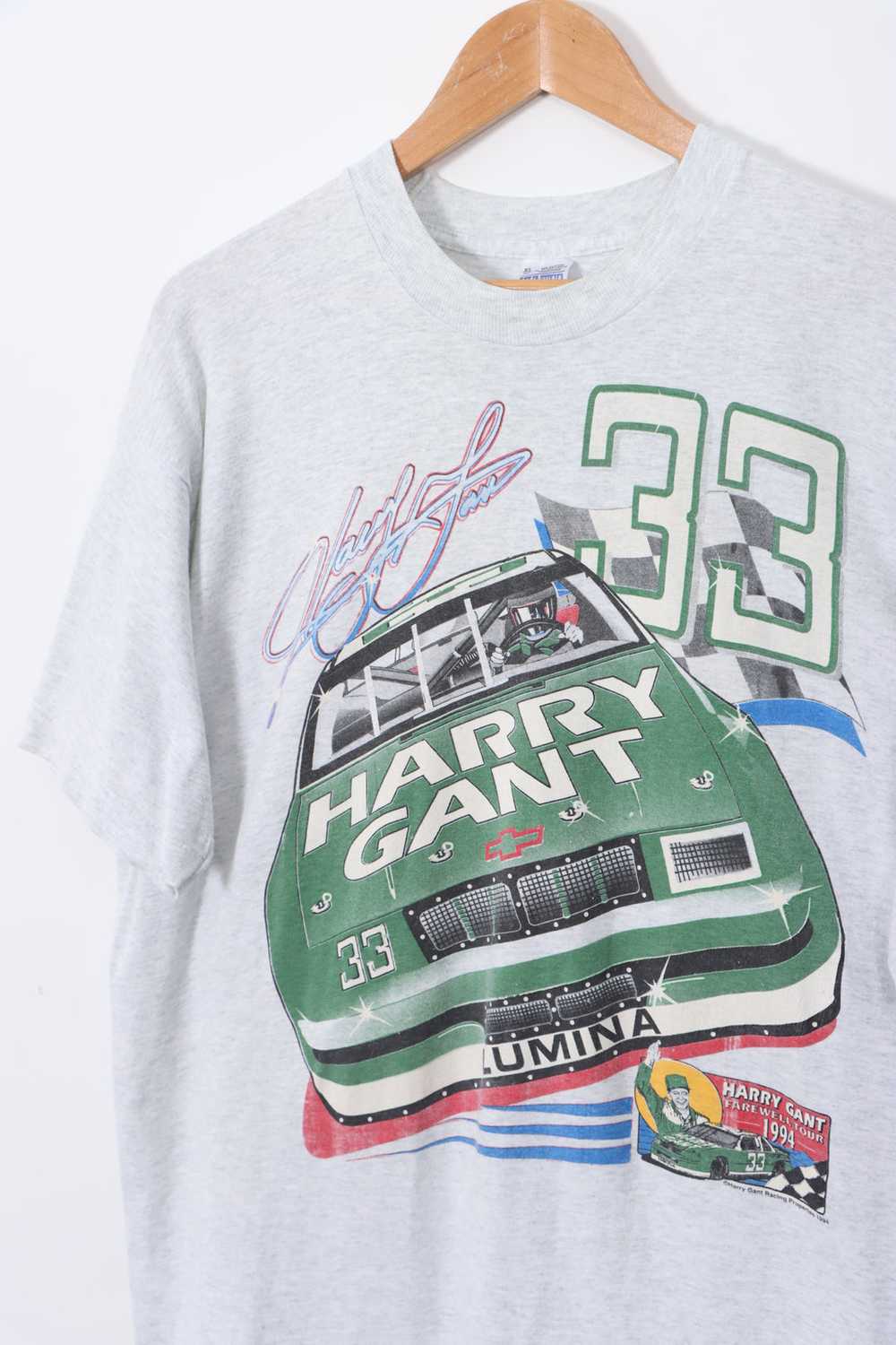 1994 Harry Gant #33 NASCAR Grey USA Made Tee (XL) - image 2