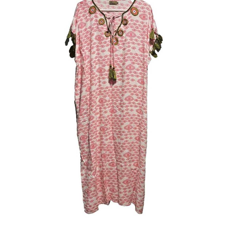 Skemo Marrakech Long Kaftan Dress Coral Eyes Prin… - image 2