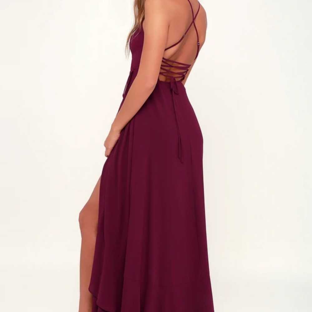 Lulus In Love Forever Burgundy Lace-Up High-Low
M… - image 3