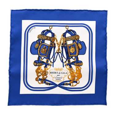 HERMES Silk Brides de Gala Nano Scarf 20 Bleu Vif… - image 1