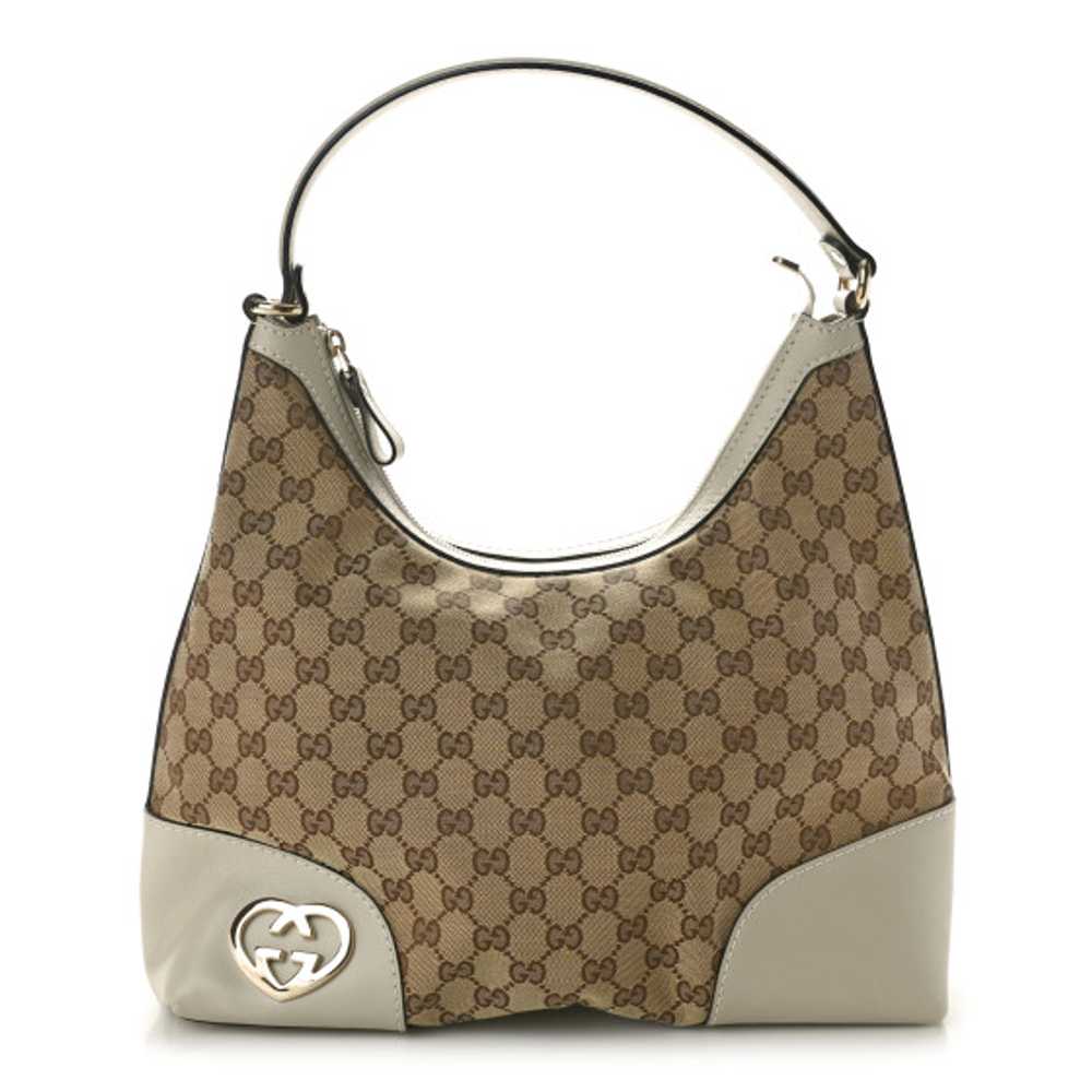 GUCCI Monogram Medium Lovely Heart Hobo Off White - image 1