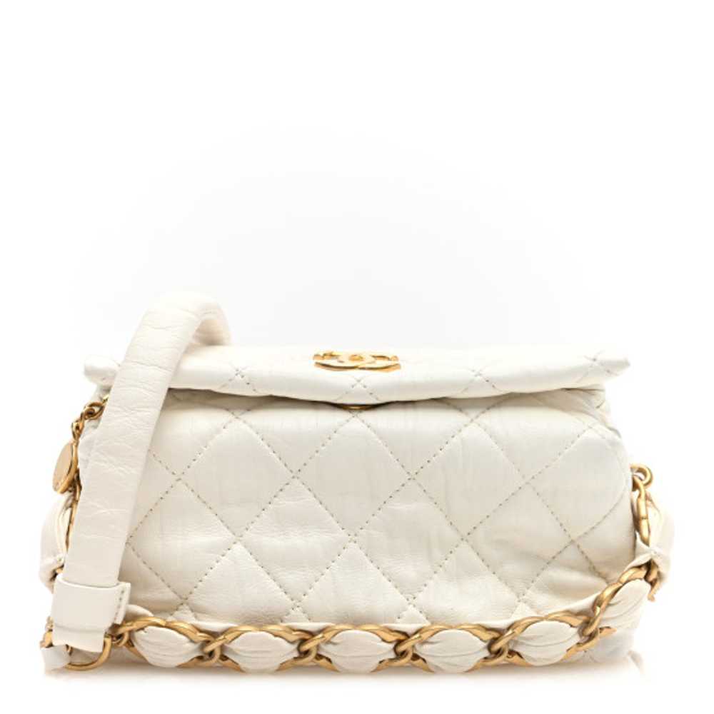 CHANEL Crumpled Lambskin Quilted Small CC Links S… - image 1