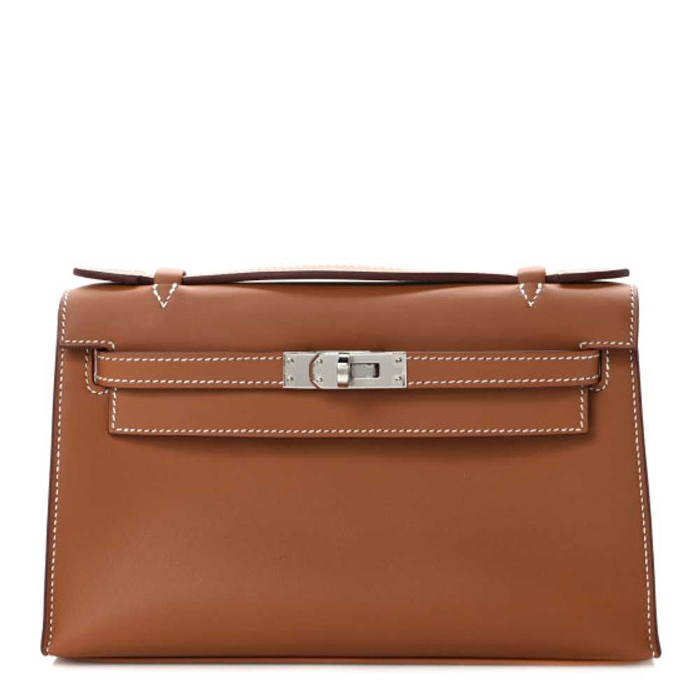 HERMES Swift Kelly Pochette Clutch Gold - image 1