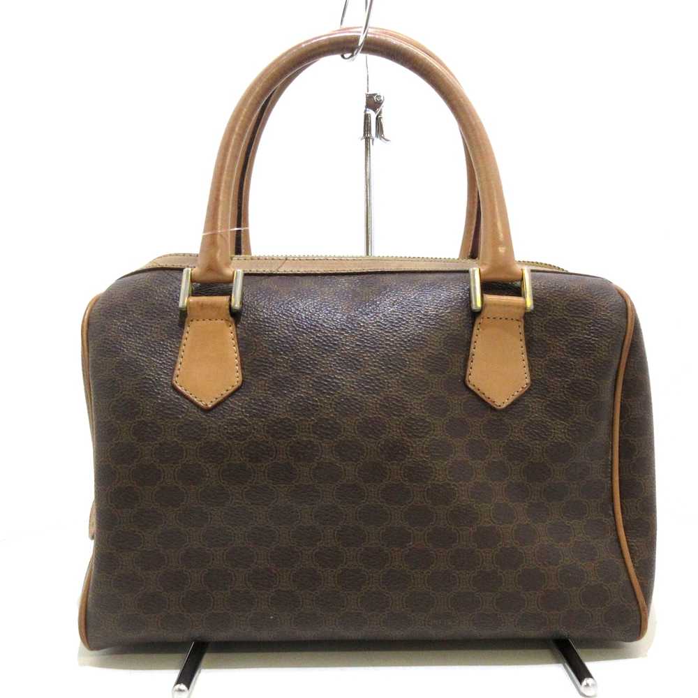 Auth CELINE Macadam Dark Brown Beige PVC Leather … - image 3