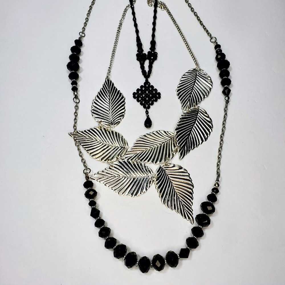 Fashion Jewelry Lot Silver & Black Necklace Earri… - image 3