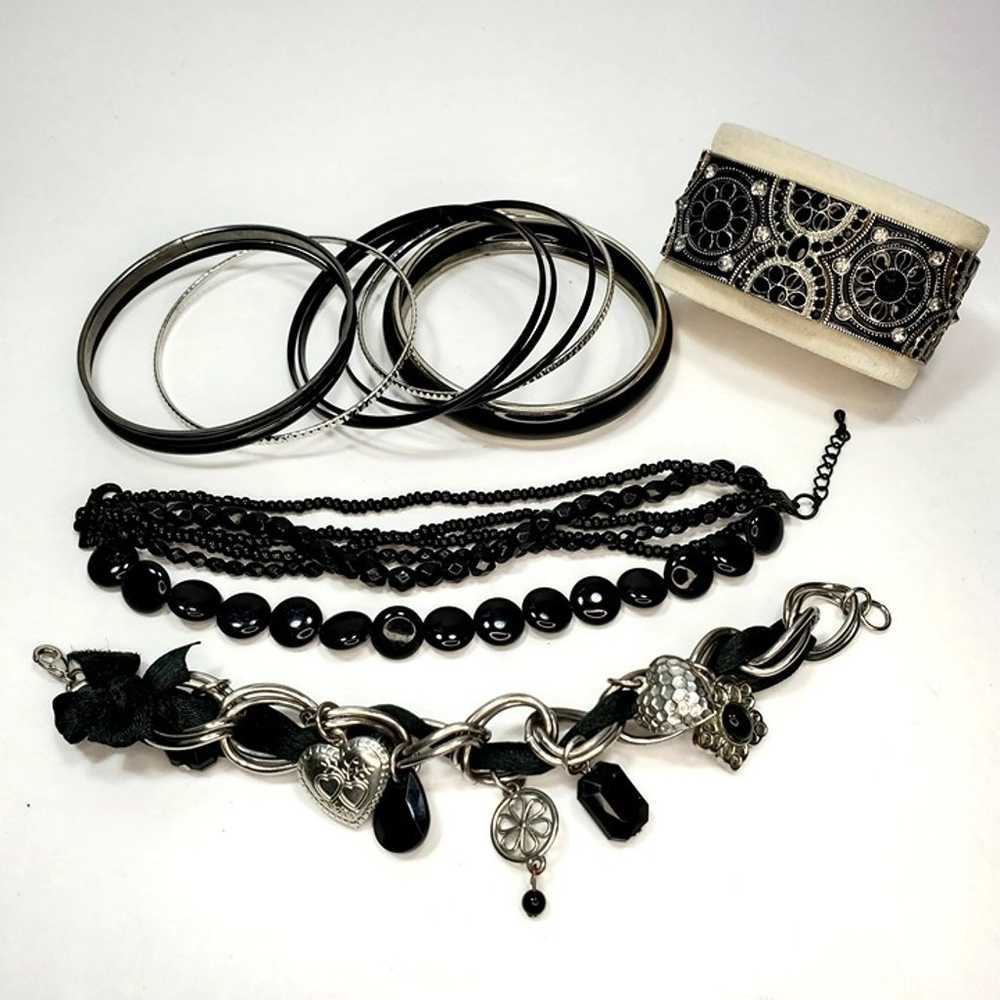 Fashion Jewelry Lot Silver & Black Necklace Earri… - image 6