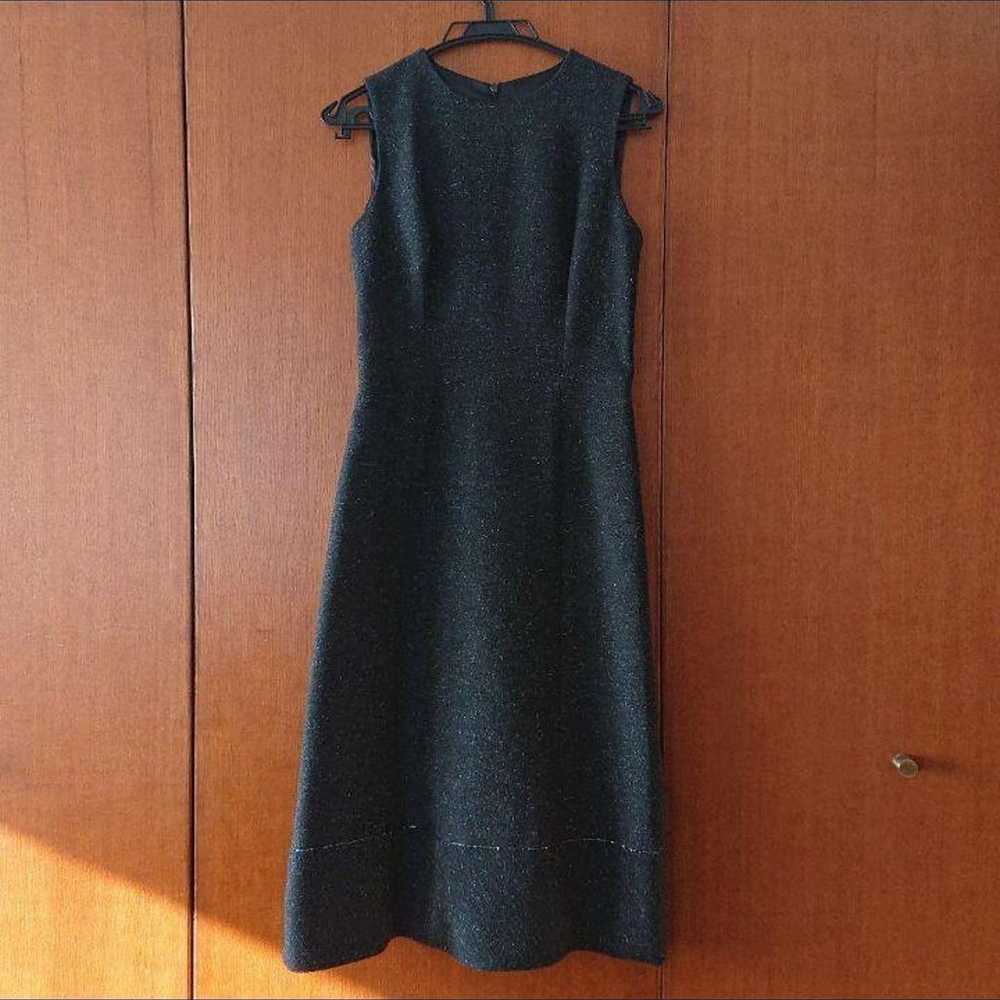 BCBG MAXAZRIA Sleeveless Long Dress Dark Gray - image 2