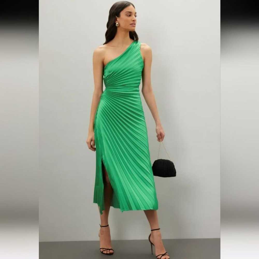 Delfi Collective Leah Green Pleated Midi Dress Si… - image 2