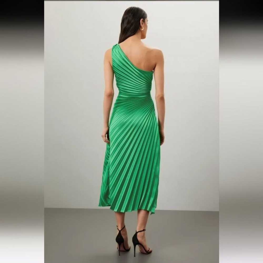 Delfi Collective Leah Green Pleated Midi Dress Si… - image 3