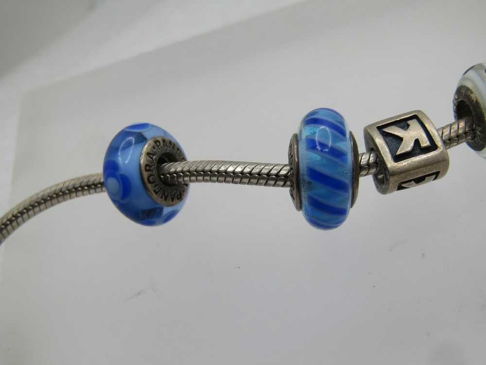 Vintage Sterling Pandora Slide Charm Bracelet - 7… - image 6