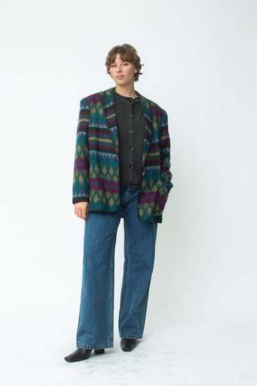 Blanket-Stitched Southwestern Blazer