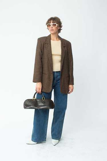 Houndstooth Blazer - Brown