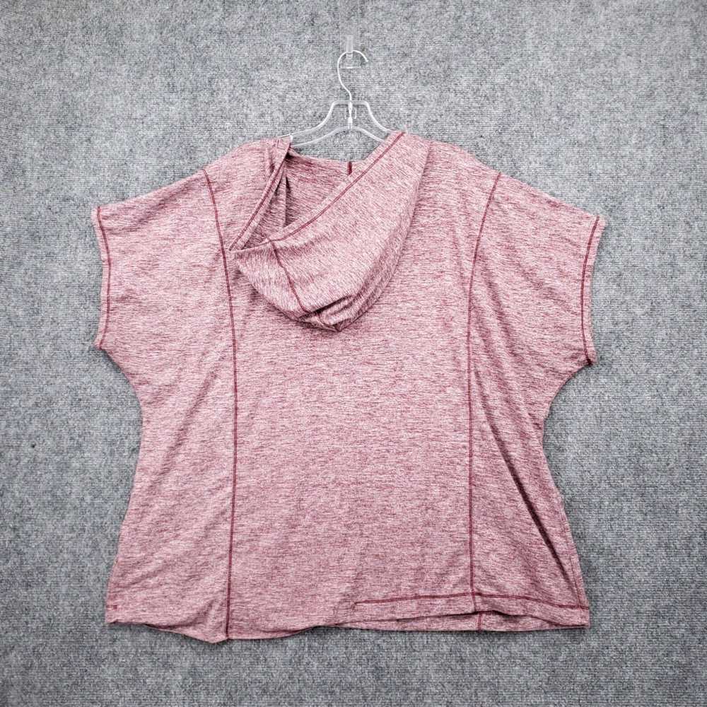 Vintage Womens Plus Size Red Hooded V Neck Gym At… - image 2